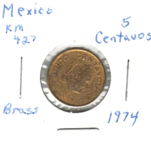 Mexico 5 Centavos, 1974, Brass, KM 427 - Picture 1 of 2