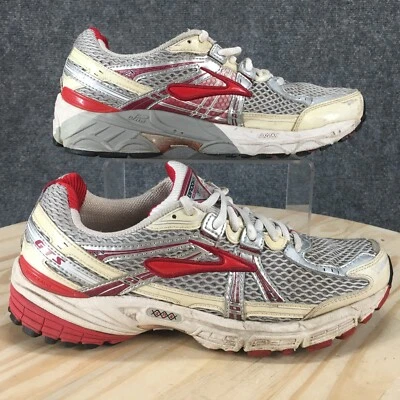 Brooks Running Shoes Womens 10B Silver Red Adrenaline GTS 11th Edition Athletic - Image 1 of 4
