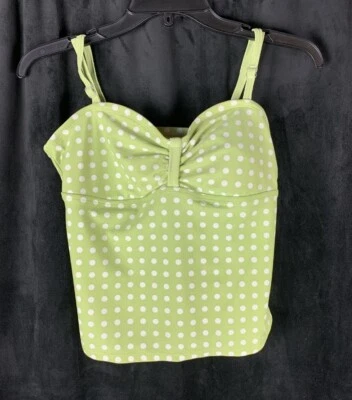 Traje de baño Merona talla M para mujer verde con lunares blancos Foto 1 de 4