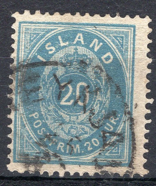 ICELAND, YV # 14a, PERFORATION 14 x 14? 1880, USED - Image 1 of 1
