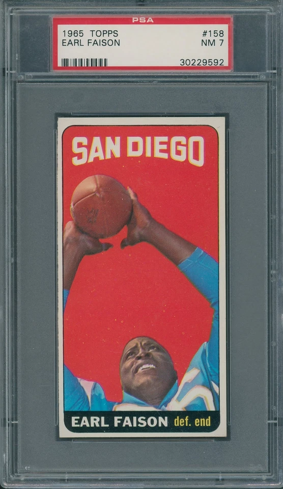 1965 Topps #158 Earl Faison PSA NM 7 *9592 - Image 1 of 1
