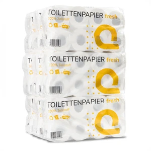 Toilettenpapier, Klopapier, 3-lagig, Zellstoff, 72 Rollen, 250 Blatt - Bild 1 von 12