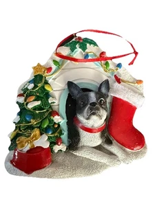 BOSTON TERRIER Danbury Mint Style Christmas Ornament Personalizable - Picture 1 of 4
