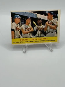 1958 Topps HANK AARON Crandall Mathews, Adcock #351 Braves’ Fence Busters - Picture 1 of 2
