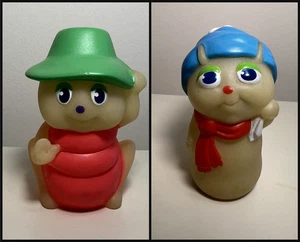 Vintage 1980's Glow Glo Friends RARE X2 with Sleeping Bags - Picture 1 of 19