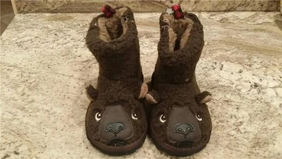 NUEVO BEBÉ GAP OSO CARA NIÑO NIÑOS OSO ZAPATILLAS BOTAS IMITACIÓN SHERPA MARRÓN TALLA 8 Foto 1 de 4
