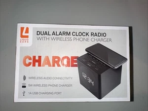 Liquid Ears Dual Alarm FM Radio Clock with Wireless Charger & USB Port – 5W - Picture 1 of 9