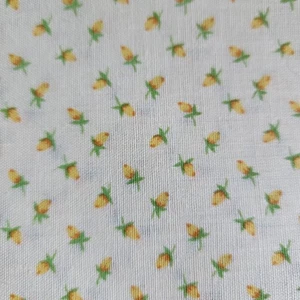 Vintage gelbe Knospe Stoff leicht kleine Blumen hellgelb 32" x 44" - Bild 1 von 7