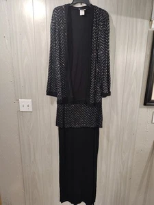 Jeffrey And Dara By Tom Barra Evening Dress With Jacket Size 16 Formal Event - Picture 1 of 9