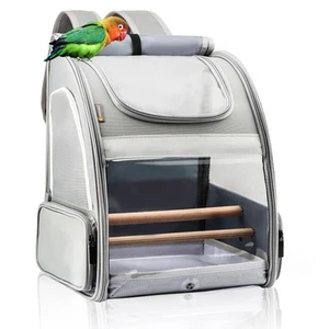 Bird Carrier Backpack - Pet Travel Cage with Upgraded Tray and Standing Perch... - Picture 1 of 8