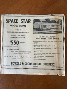 Bower’s & Goodenough Builders 1961 Newspaper Ad Clipping Elkhart Indiana - Picture 1 of 5