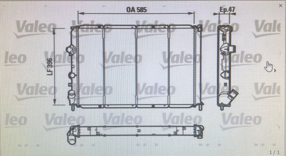 RADIATORE ACQUA VALEO731538 OE7700838129 RENAULT MEGANE 1,9 TDI DAL 1996 AL 2003 - Immagine 1 di 1