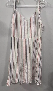 Gap XL Sleeveless Dress Stripes Linen  - Picture 1 of 6