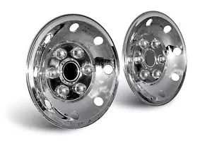 16" Rear Van Bus Minibus Campervan Motorhome Stainless Wheel Trim Covers x 2 - Picture 1 of 4
