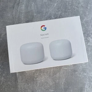 GENUINE GOOGLE NEST MESH WIFI ROUTER AND ACCESS POINT (SNOW) GA00822-GB - Afbeelding 1 van 5