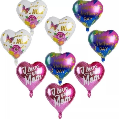 Mother’s Day Foil Balloons 9-Count 3- Designs w Ribbon NIB - Image 1 of 4