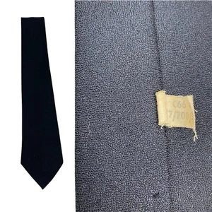 VINTAGE 60s Black Skinny Tie Men Mod Necktie 1960s - Picture 1 of 4