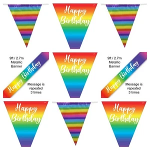 Regenbogen Geburtstag ~ Flaggenjagd ~ Banner. Pride LGBTQ, NHS, - Bild 1 von 4