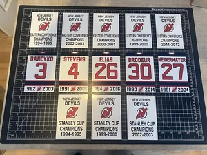 3 SIZES - New Jersey Devils Stanley Cup, Conference, Retired # Decal Banners - Picture 1 of 13