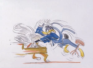 Warner Brothers-Chuck Jones--Limited Edition Paper-Daffy Duck-Daffy Piano - Picture 1 of 1