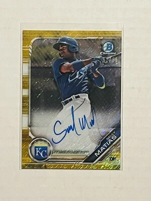 SEULY MATIAS 2019 Bowman Chrome Gold Shimmer Refractor RC Auto 31/50 Royals - Image 1 of 2