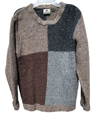 Vintage CARRIAGDONN Ireland Handknit Irish Sweater Mens Sz LG Wool Chunky Block - Image 1 of 4