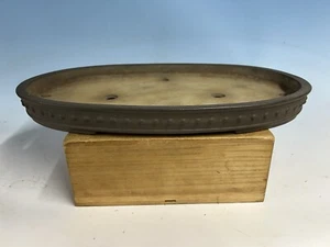 Unglazed Bonsai Tree Tokoname Pot Yamaaki Kiln 18 1/8” Big Drum Style Oval - Picture 1 of 12