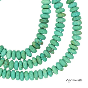 16" Natural Chinese Turquoise Rondelle Beads 6mm Sky Blue #82209 - Bild 1 von 2