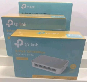 3pks TP-LINK TL-SF1005D 5 Port Desktop 10/100 Mbps Ethernet Switch New Sealed - Picture 1 of 6