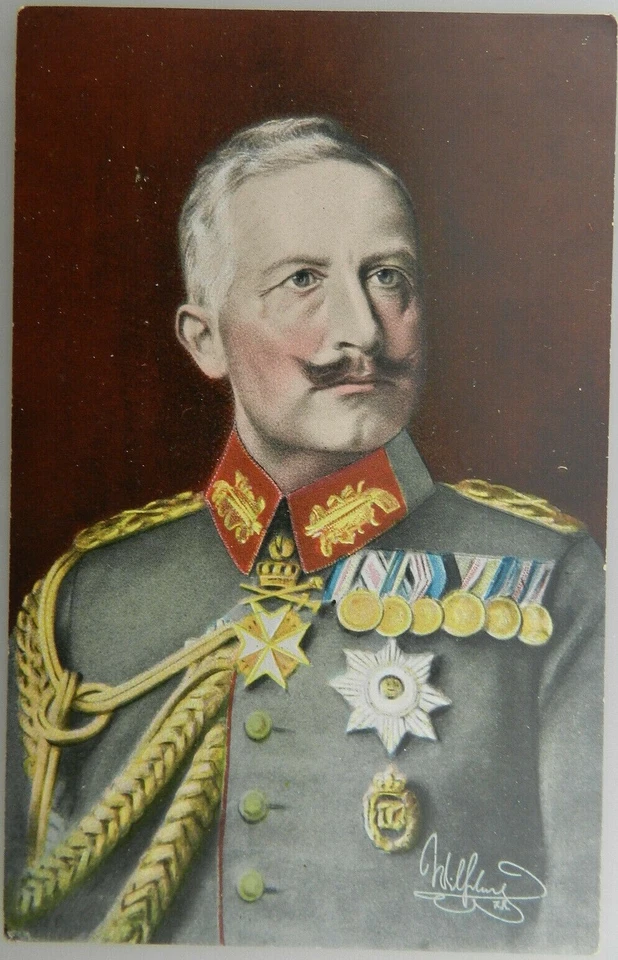 ██ Kaiser Wilhelm II. in feldgrauer Uniform ║ Gemälde ║ Künstlerkarte - Bild 1 von 1