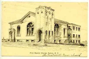 Primera Iglesia Bautista Fulton Nueva York Representación Arquitectónica, Artista Firmado 1914 - Imagen 1 de 2