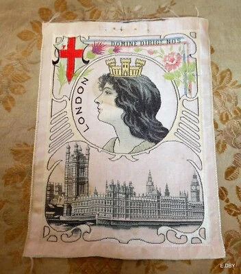 ANCIENNE SOIE TISSÉE VILLE DE LONDRE LONDON DOMINE DIRIGE NOS - Photo 1/4