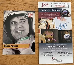 Carta Benny Parsons firmata autografata 1991 Pro Set Legends #L37 JSA Cert NASCAR - Foto 1 di 1