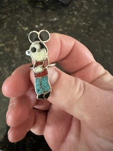 Mickey Mouse Ring Türkis Südwesten Korallenchips - Bild 1 von 3