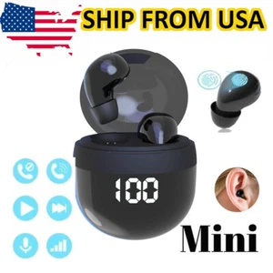 2023 TWS Mini Earbuds Invisible Sleep HeadphoneBluetooth 5.3 Earphones Wireless - Picture 1 of 18