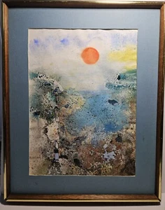 Mid 20th Century Portrait Oil Painting "Japanese Sunset" Middleton Freeman - Picture 1 of 13