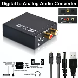 Optical Coaxial Toslink Digital to Analog Audio Converter Adapter RCA 3.5mm L/R - Picture 1 of 12