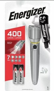 ENERGIZER IPX4 LED VISION HD METAL TORCH + 2 x AA MAX BATTERIES 400 Lumens - Picture 1 of 3