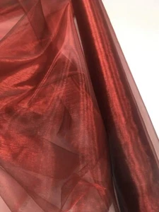 150CM Wide Wine Burgundy 2 Tone Organza Voile wedding Craft Fabric 10meters - Picture 1 of 1