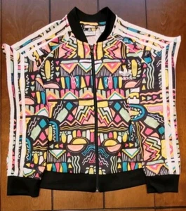 Adidas Girls Cropped SST Track Vibrant 90's Junior Full Zip Jacket Size Large - Picture 1 of 6