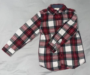 Pre-Loved Boys Gymboree Red Plaid Button-Down Long Sleeve Shirt, Size XS 4 - Picture 1 of 3