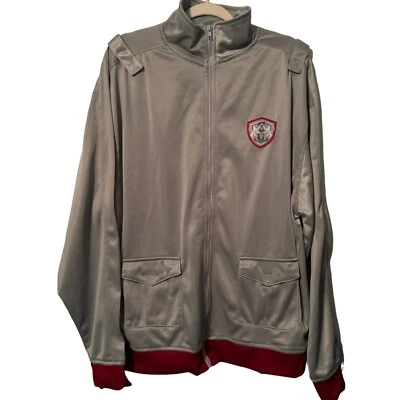 Extreme Coalition Mens XL Gray & Red Track Jacket With Crest Embroidery Zip Clos - Image 1 of 4
