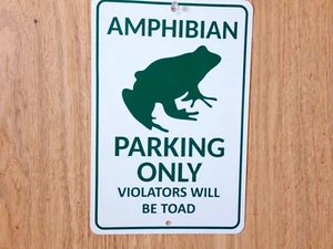 Amphibian Parking Metal Sign - Picture 1 of 2