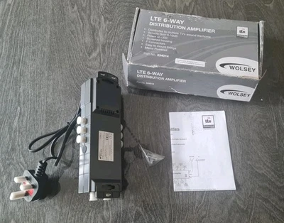 Wolsey 334085 LTE 6 Way TV Aerial Distribution Amplifier For Antenna System - Image 1 of 4