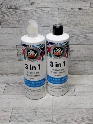 SoCozy Champú 3 en 1 Niños + Acondicionador + Jabón Corporal, Paquete de 2 - *Bomba Dañada Foto 1 de 2