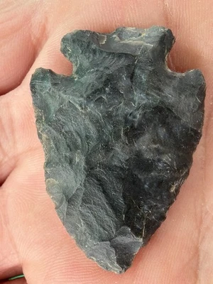 Authentic Pennsylvania Indian Artifact Archaic Basal Notch Point Arrowhead Ohio - Image 1 of 4
