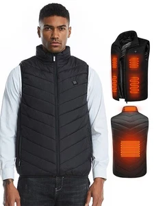 USB Electric Heated Vest Lightweight Electric Body Warmer Jacket Heated Gilet - Picture 1 of 14
