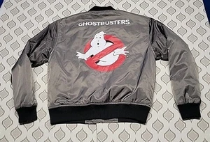 2016 Ghostbusters Movie Zip Up Bomber Jacket Columbia Pictures Gray Adult Small - Picture 1 of 4