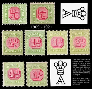 AUSTRALIA 'POSTAGE-DUE' ASH/HARRISON: 1909-1923 2022 SG APPROX CV @  £180 $360AU - Picture 1 of 12