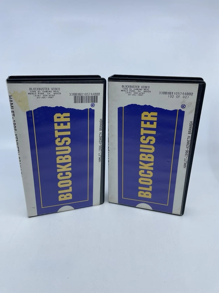 Blockbuster Video Hamlet 1&2 VHS Clamshell Rental Case Movie Rare HTF Vintage Foto 1 de 4